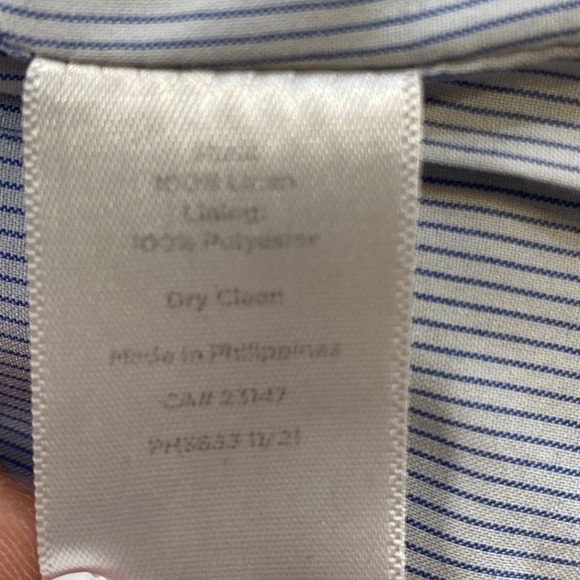 Talbots Navy Blue Linen Blazer Jacket Size 10 | Single Button Career Office - Picture 10 of 10